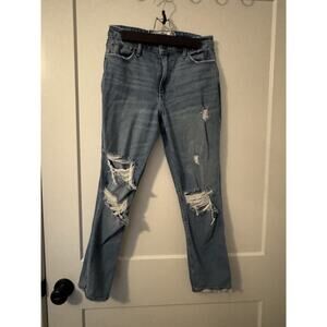 Hollister Jeans Distressed curvy high-rise mom jeans 5R W27 L27 Acid Wash